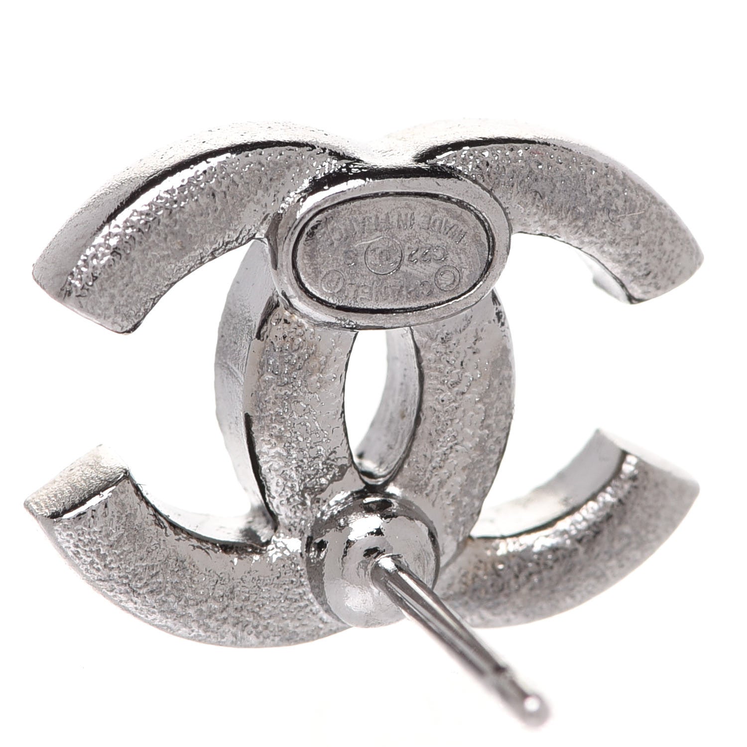 Chanel Ruthenium Crystal CC Earrings Multicolor 4 of 5