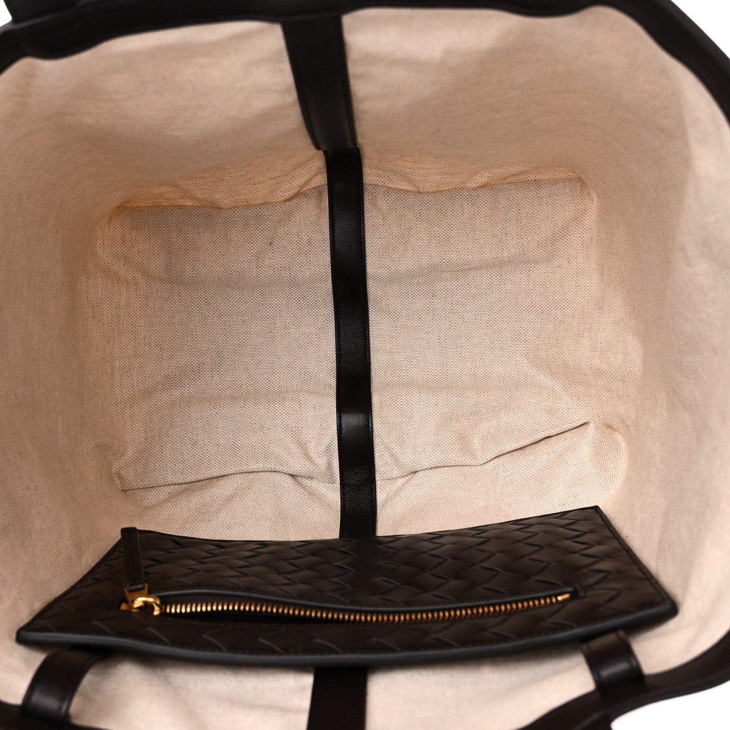 Bottega Veneta Canvas Mix Nappa Intrecciato Medium Flip Flap Tote Natural Fondant 5 of 9