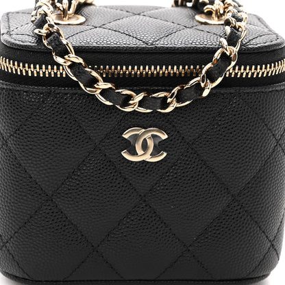 Chanel Caviar Quilted Mini Vanity Case With Chain Black 8 of 12