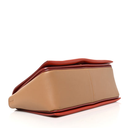 Celine Shiny Smooth Calfskin Medium Frame Shoulder Bag Red Tan 4 of 10
