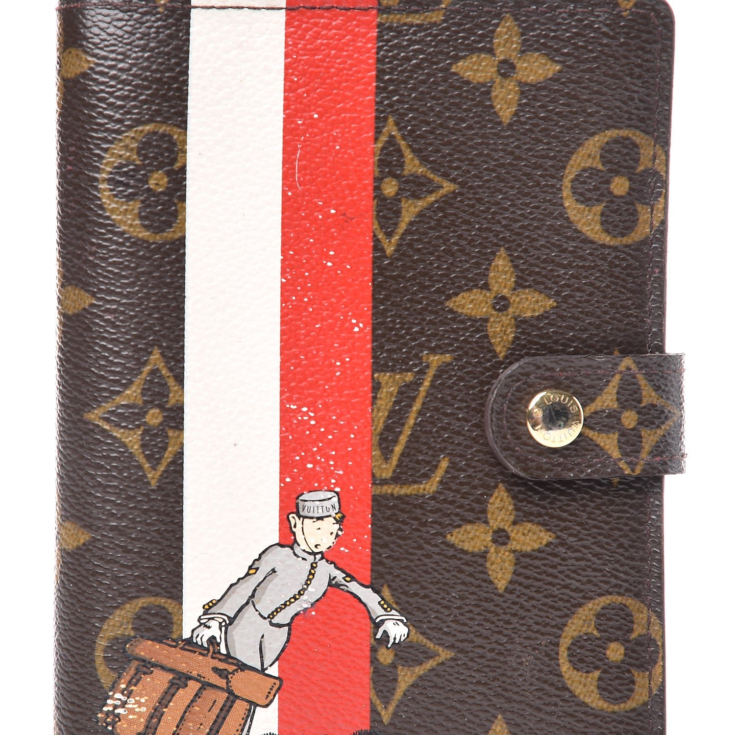 Louis Vuitton Monogram Groom Small Ring Agenda Cover Red 8 of 8