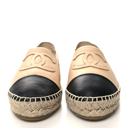 Chanel Lambskin CC Espadrilles 40 Beige Black 2 of 11