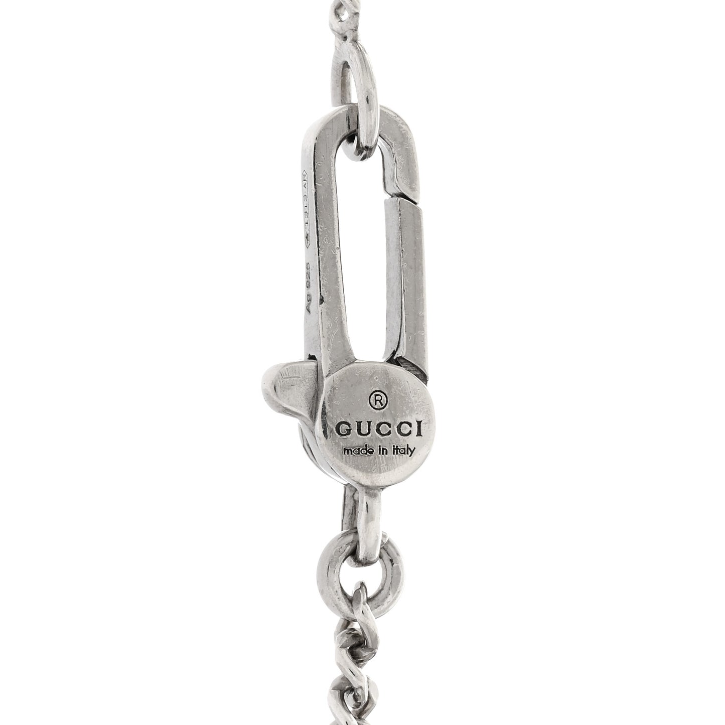Sterling Silver GucciGhost Hamlet Skull Dog Tag Pendant Necklace