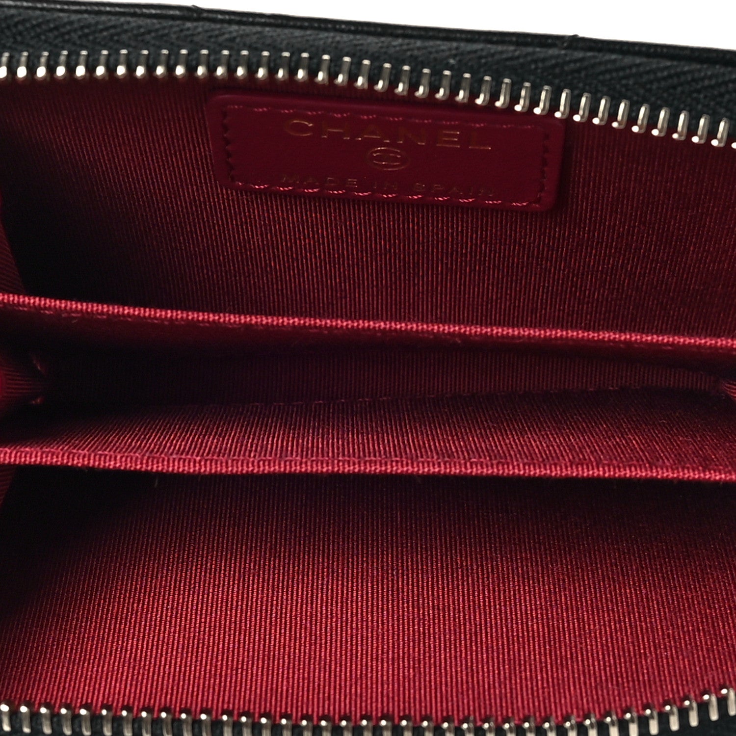 Chanel Shiny Goatskin Quilted Chanel 19 Zip Around Coin Purse Wallet Black 5 of 8