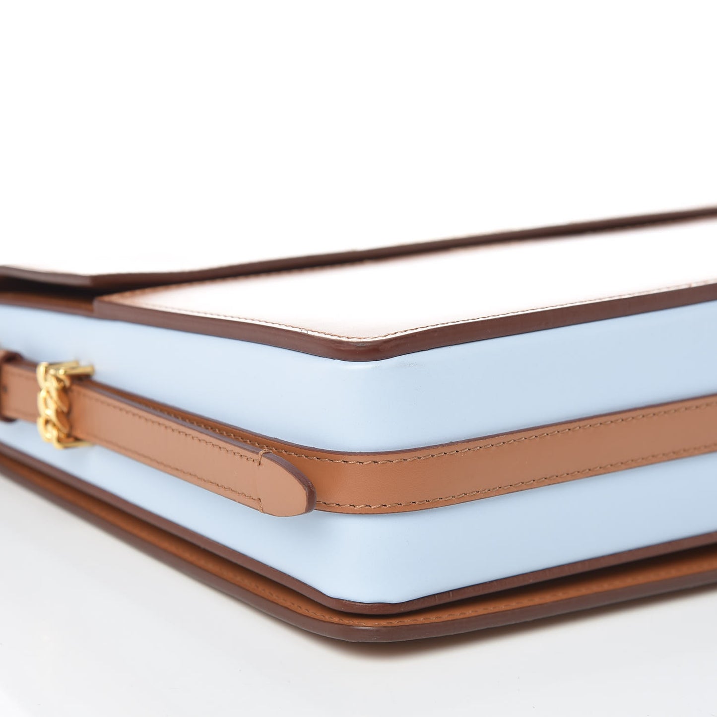 Calfskin Two Tone Large Grace Bag Nutmeg Pale Blue