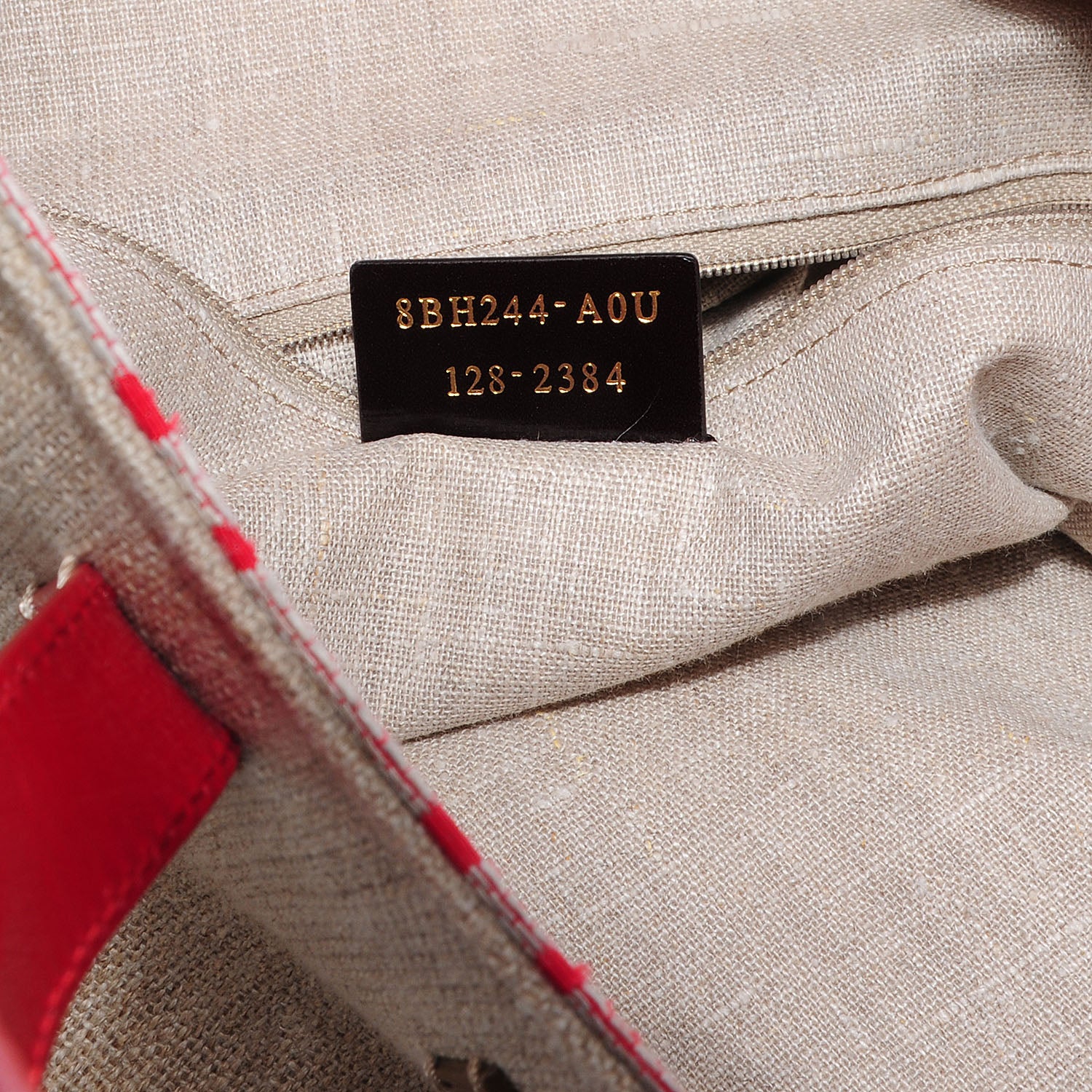 Fendi Linen Patent FF Shopping Tote Fragola 11 of 11