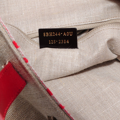 Fendi Linen Patent FF Shopping Tote Fragola 11 of 11