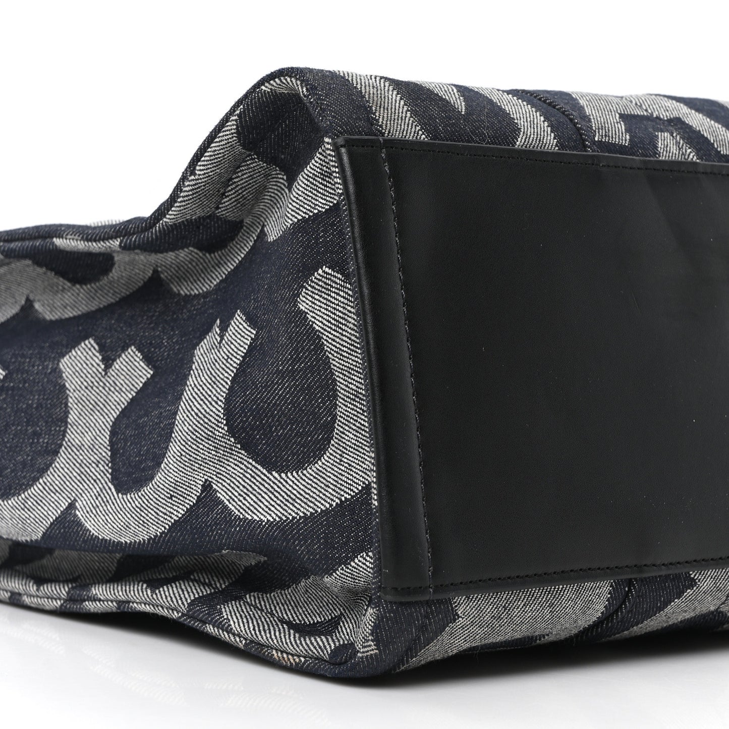Denim Jacquard Large The Monogram Tote Bag Denim Blue