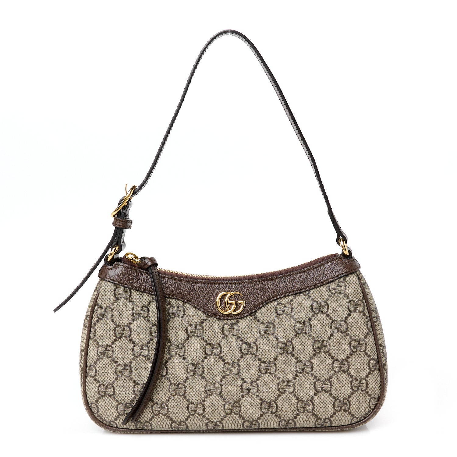 Gucci GG Supreme Monogram Textured Dollar Calfskin Small Ophidia Hobo Beige Ebony New Acero 1 of 12