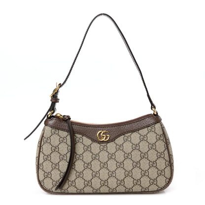 Gucci GG Supreme Monogram Textured Dollar Calfskin Small Ophidia Hobo Beige Ebony New Acero 1 of 12