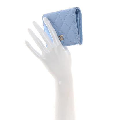 Chanel Caviar Quilted Compact Bifold Wallet Light Blue 2 of 9