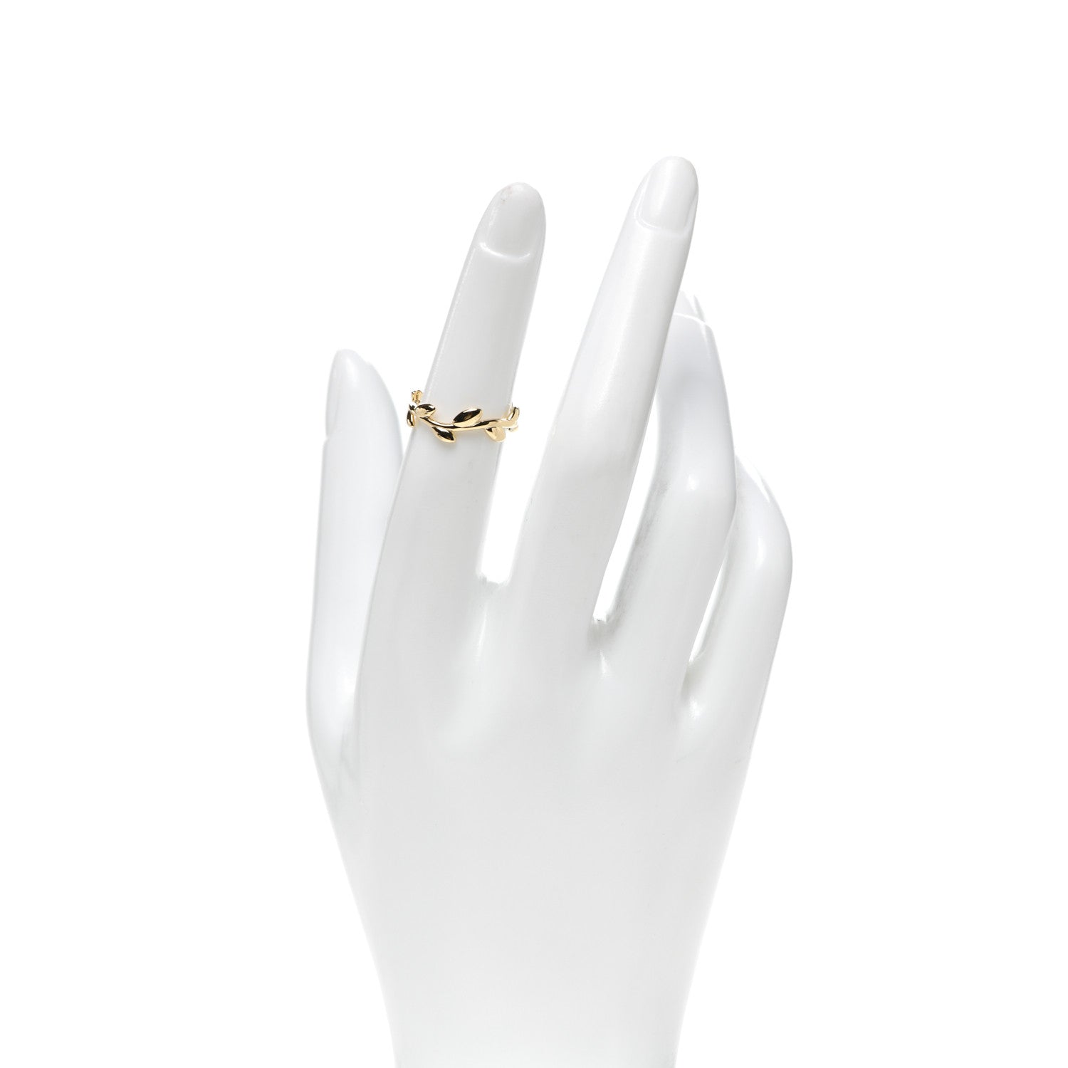 Tiffany 18K Yellow Gold Narrow Paloma Picasso Olive Leaf Band Ring 49 5 2 of 5