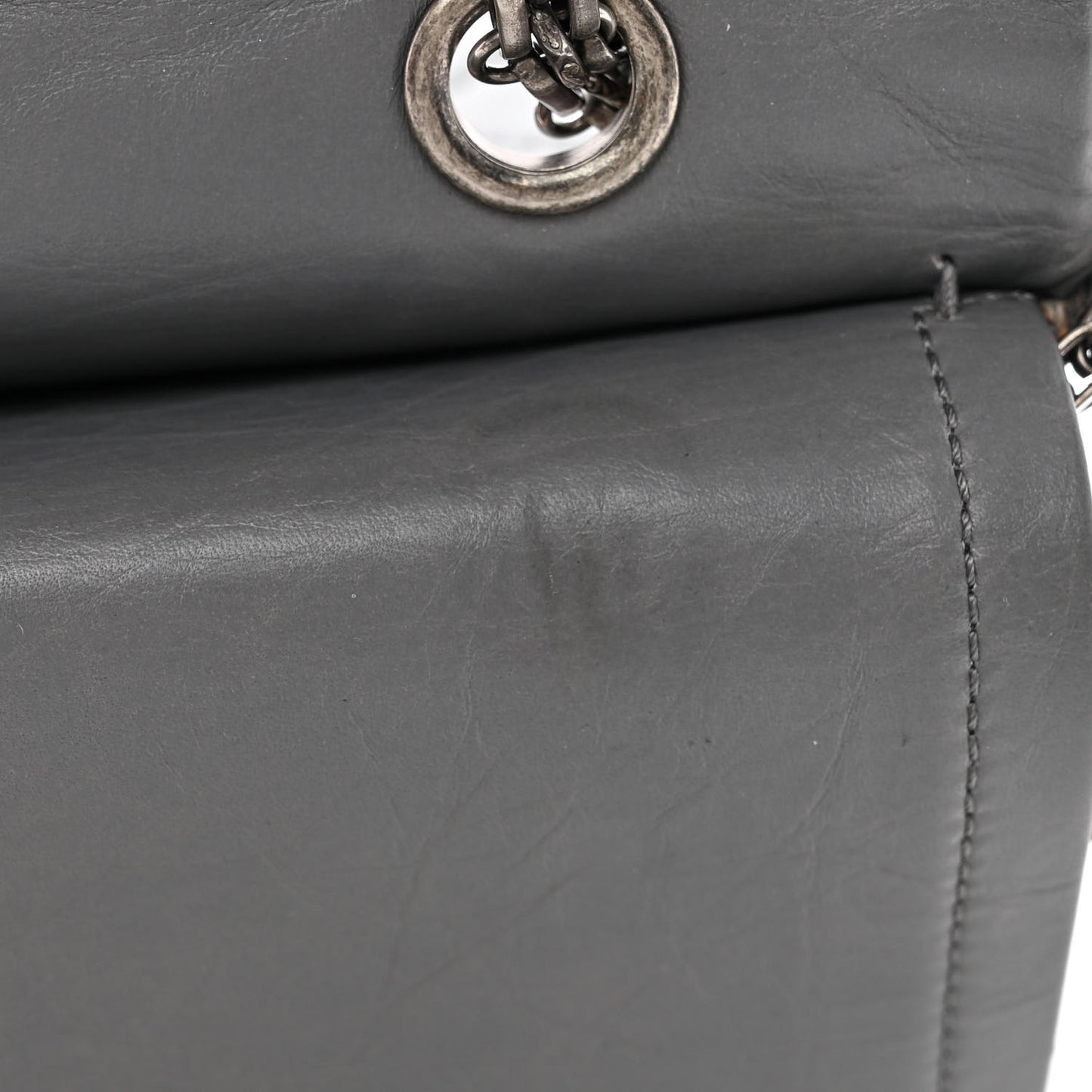 Aged Calfskin Quilted 2.55 Reissue 227 Flap Grey