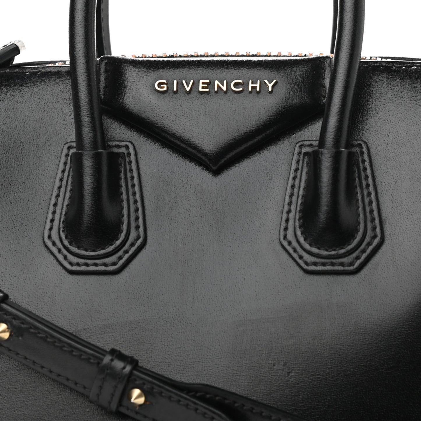 Shiny Lord Calfskin Mini Antigona Black