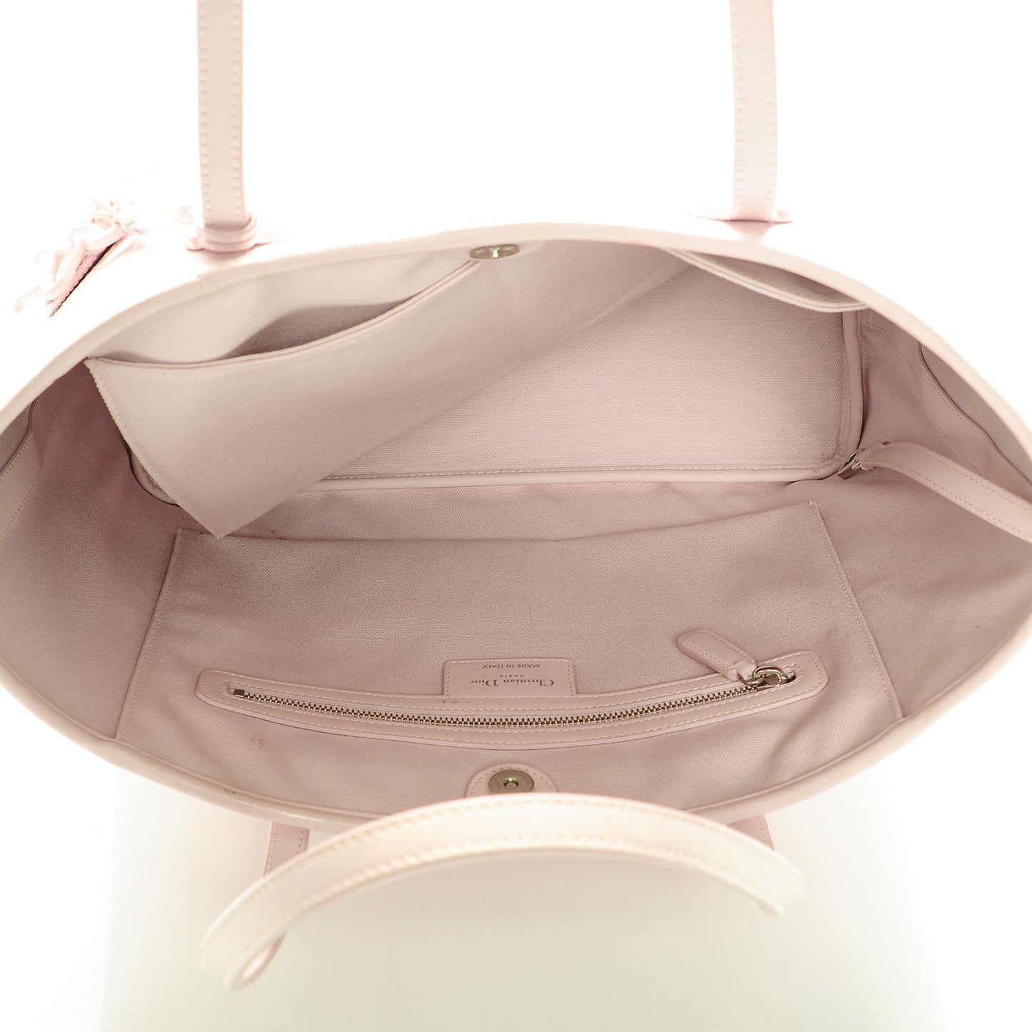 Coated Canvas Cannage Panarea Shopping Tote Light Pink