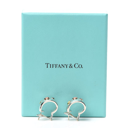 Tiffany Sterling Silver 18K Yellow Gold Sapphire Tourmaline Peridot Etoile Earrings 5 of 5