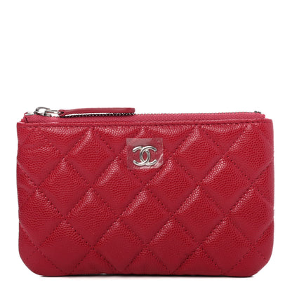 Chanel Caviar Quilted Small Cosmetic Case Dark Pink 1 of 4