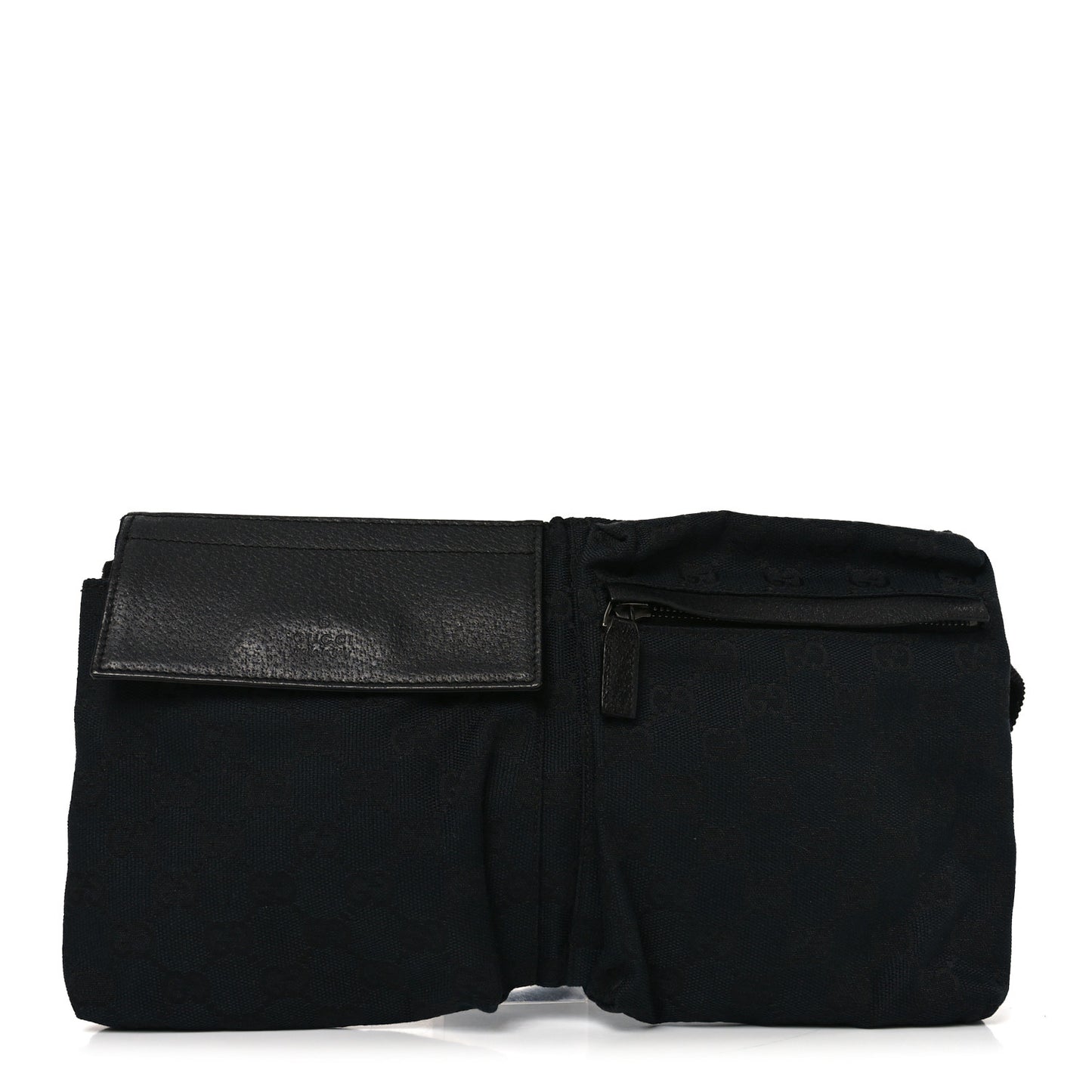GG Monogram Double Pocket Belt Bag Black
