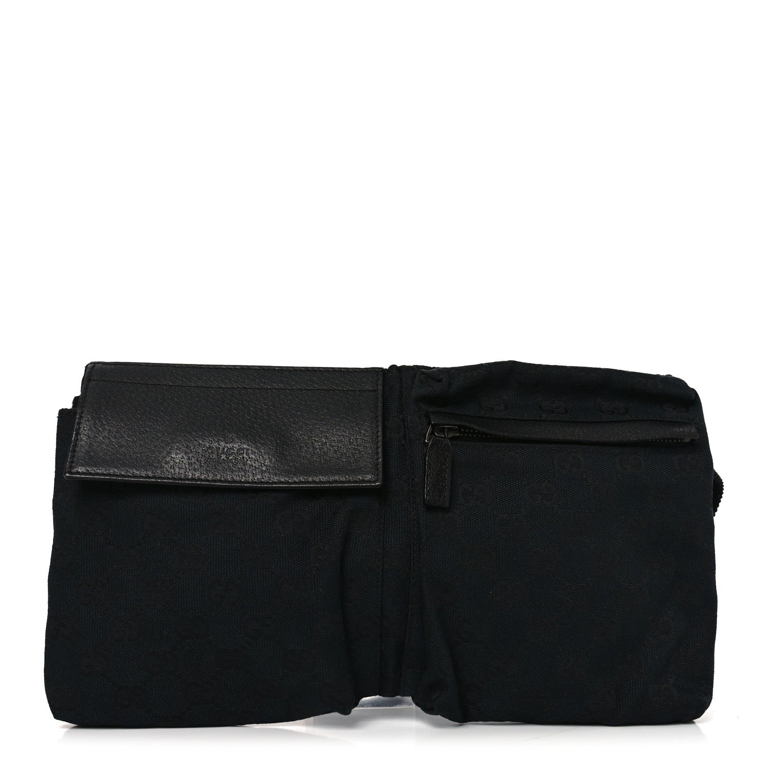 Gucci GG Monogram Double Pocket Belt Bag Black 1 of 9