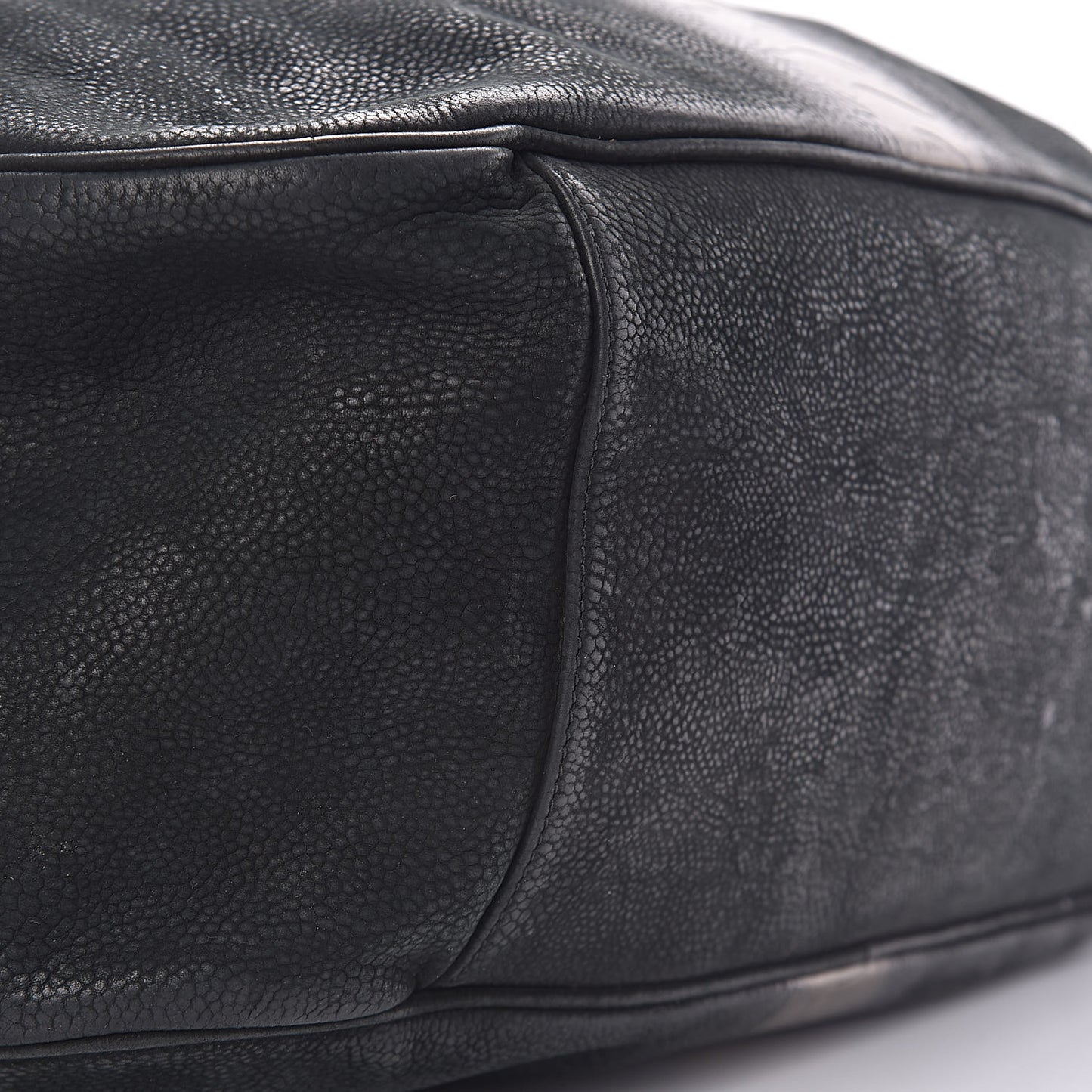 Nubuck Crocodile Embossed Large Roady Hobo Black Gold