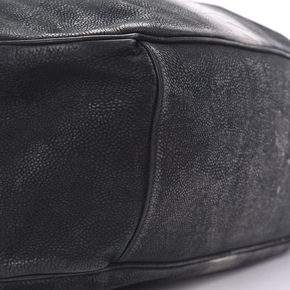 Saint Laurent Nubuck Crocodile Embossed Large Roady Hobo Black Gold 10 of 12