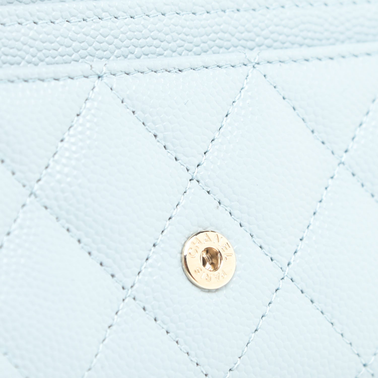 Chanel Caviar Quilted Flap Card Holder Wallet Light Blue 11 of 13