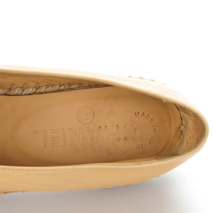 Chanel Lambskin CC Espadrilles 39 Beige Black 4 of 9