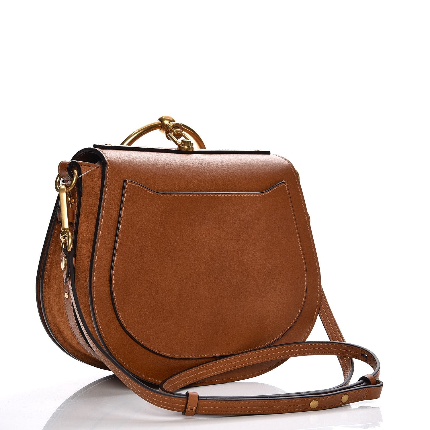 Chloe Calfskin Suede Medium Nile Bracelet Bag Caramel 4 of 9