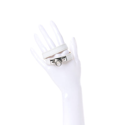 Hermes Epsom Rivale Double Tour Bracelet XS White 2 of 5