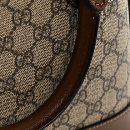 Gucci GG Supreme Monogram Azalea Calfskin Small Horsebit 1955 Top Handle Bag Beige Ebony Brown Sugar 13 of 13