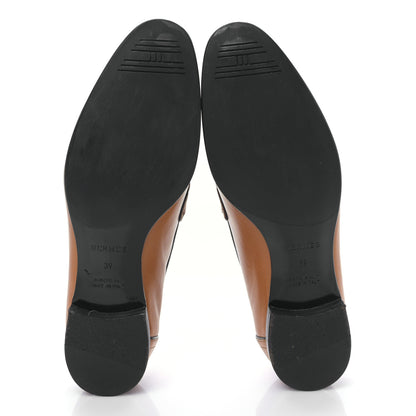 Hermes Goatskin Womens Paris Loafers 39 Naturel Black 5 of 8