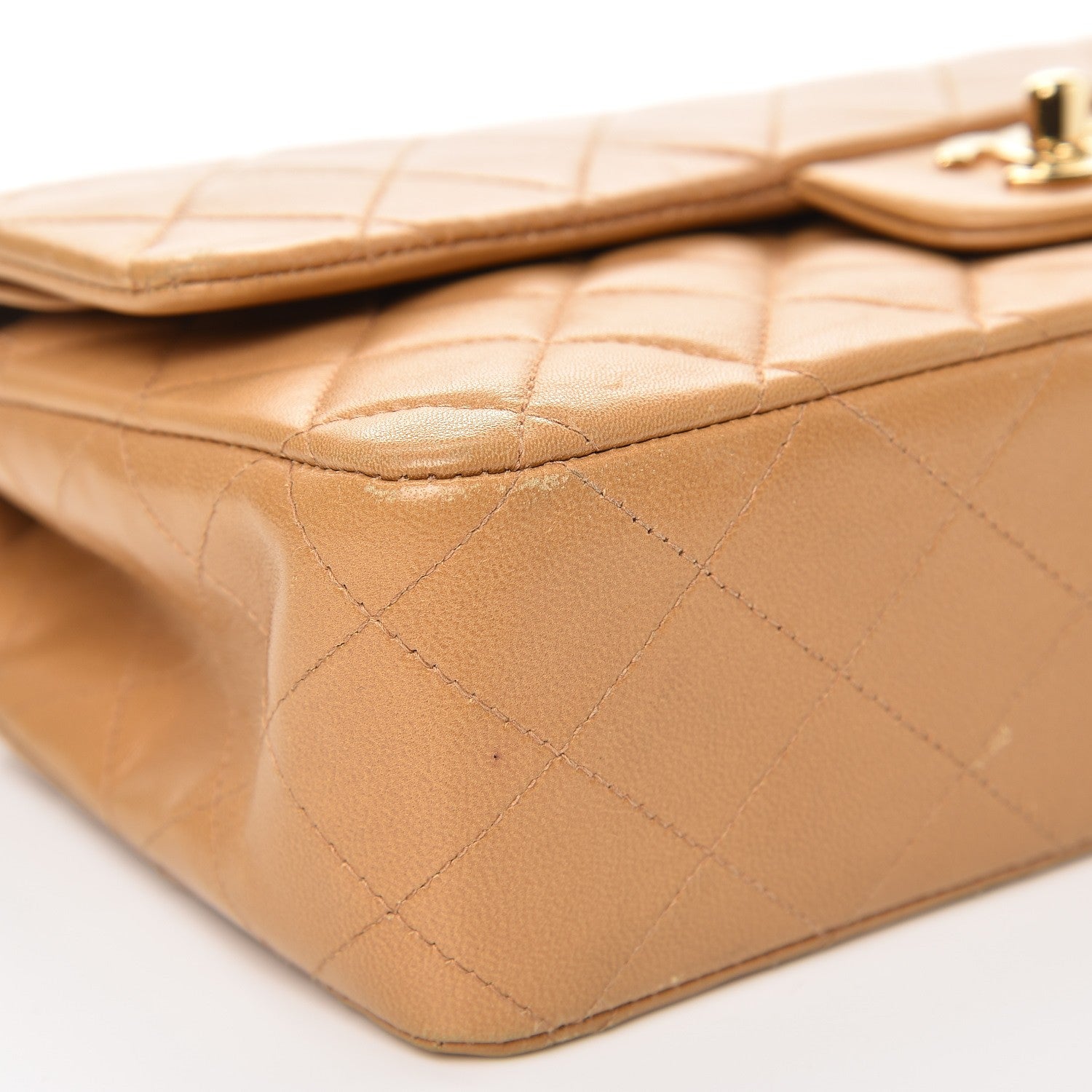 Chanel Lambskin Quilted Medium Double Flap Beige 9 of 14