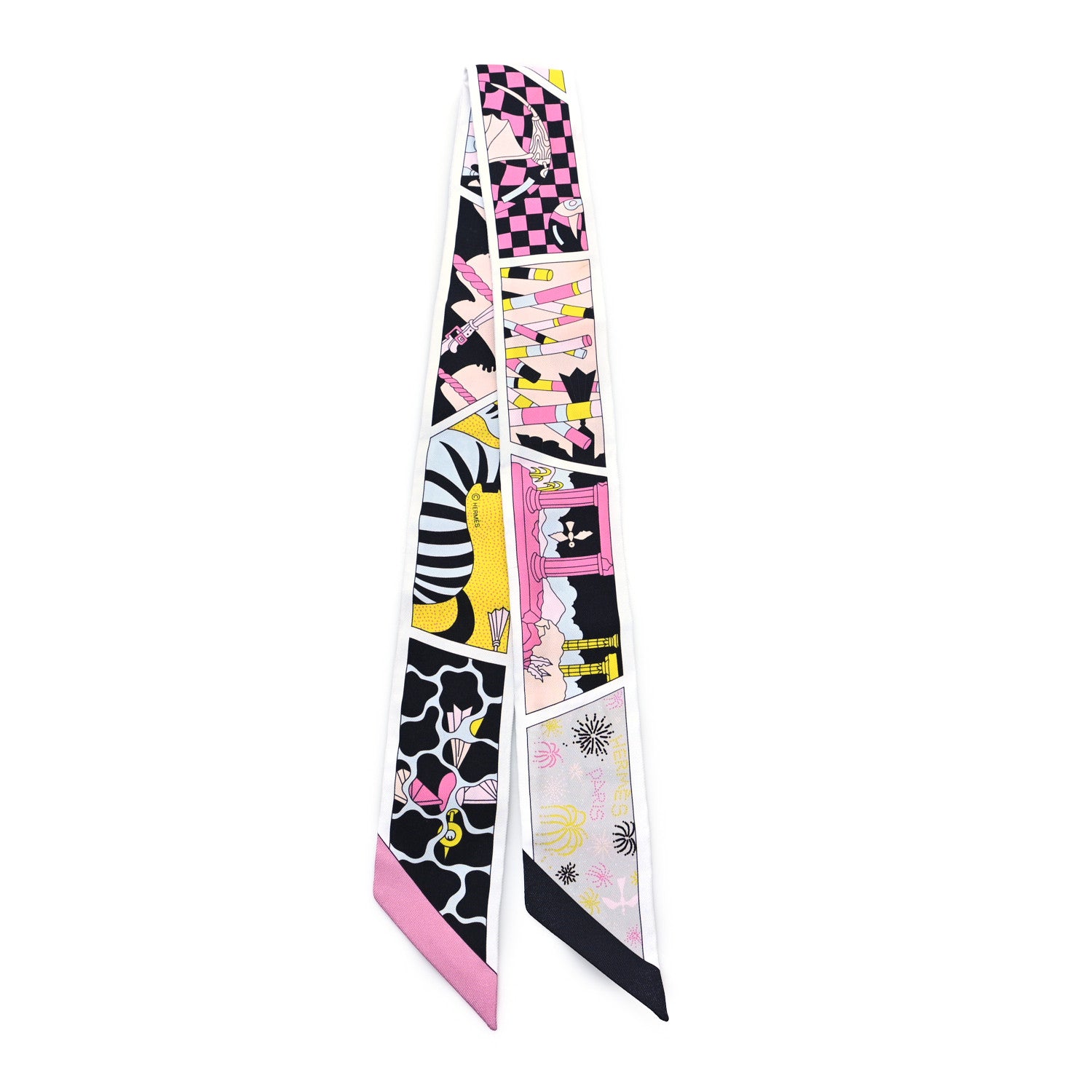 Hermes Silk Factory Suite Twilly Black Rose Jaune 2 of 3