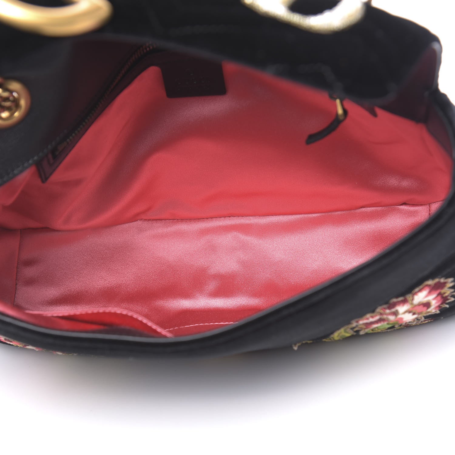Gucci Velvet Matelasse Loved Embroidered Medium GG Marmont Shoulder Bag Black 5 of 10