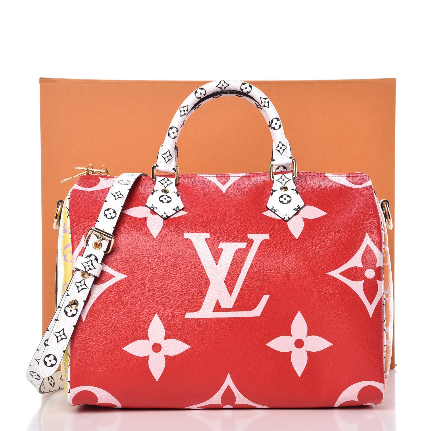 Louis Vuitton Monogram Giant Speedy Bandouliere 30 Rouge 11 of 11