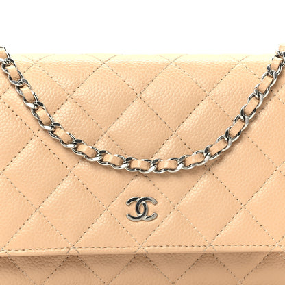 Chanel Caviar Quilted Wallet on Chain WOC Beige 8 of 10