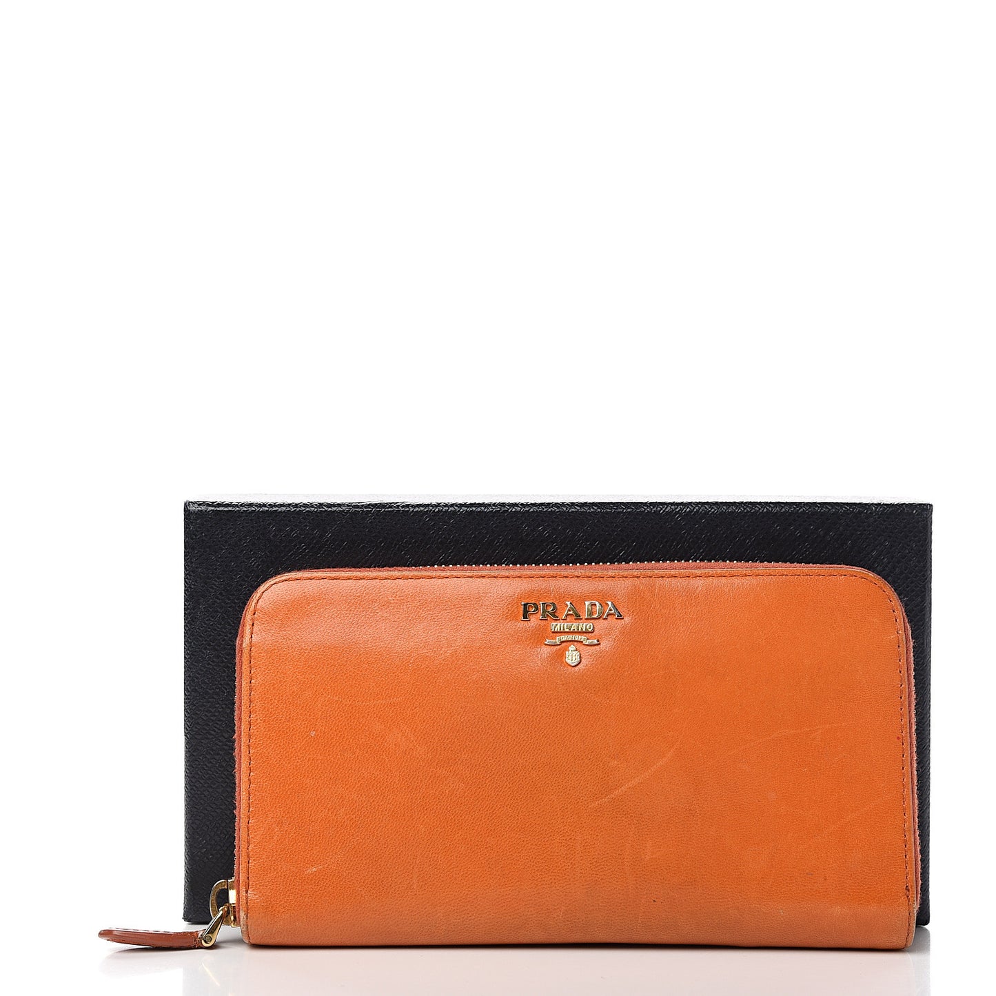 Goatskin Chic Zip Around Wallet Papaya