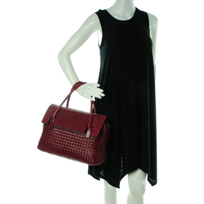Bottega Veneta Nappa Intrecciato Satchel Red 2 of 12
