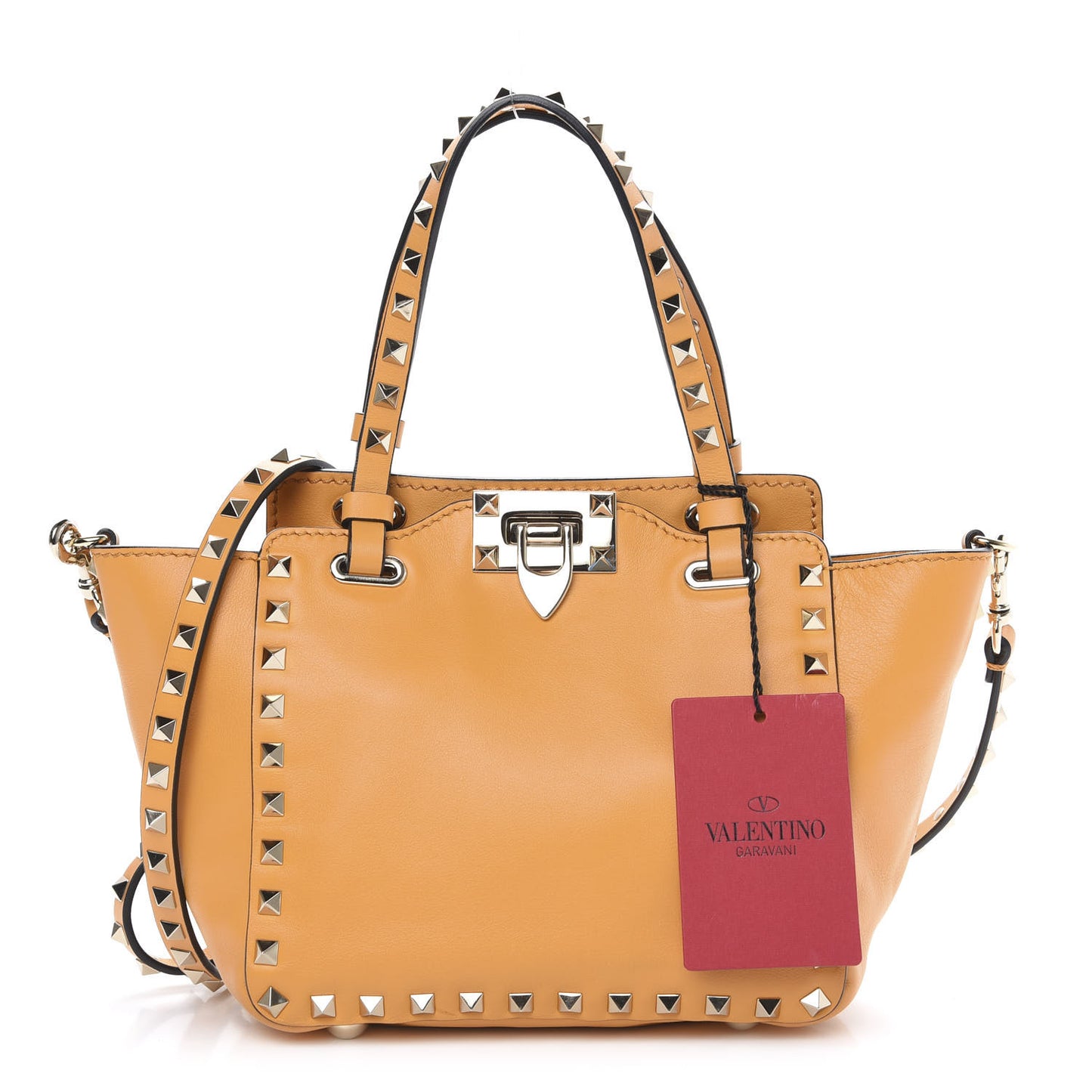 Vitello Mini Rockstud Tote Mandarin Sorbet