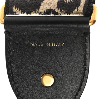 Christian Dior Canvas Mizza Embroidered Leopard Shoulder Strap Beige Black 3 of 5