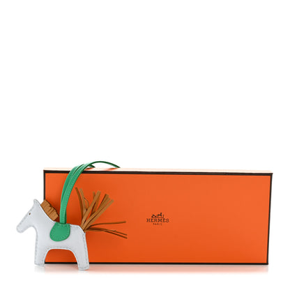Hermes Milo Lambskin Grigri Rodeo Horse Bag Charm PM Bleu Brume Sesame Menthe Menthe 4 of 4