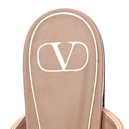 Valentino Garavani Calfskin Roman Stud Ankle Strap Flat Mules 38.5 Rose Cannelle 7 of 10