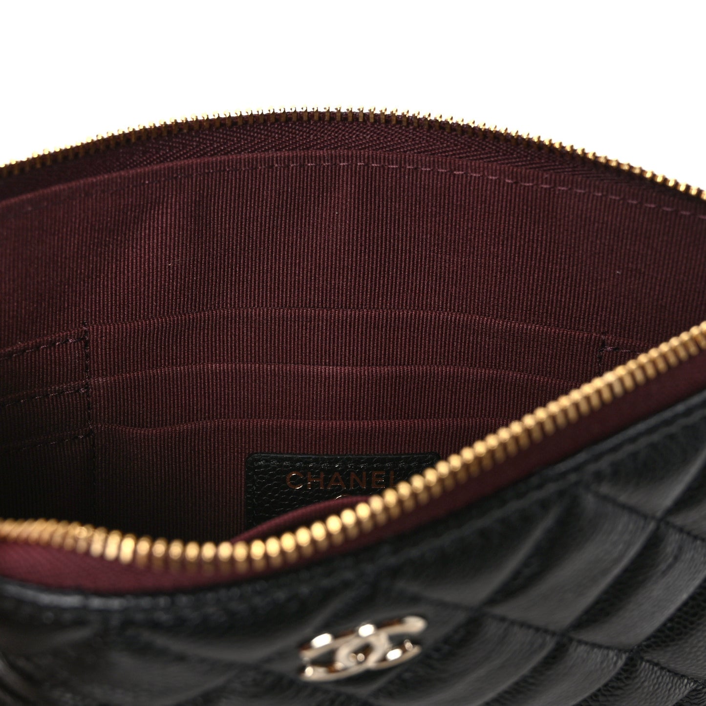 Caviar Quilted Cosmetic Case Black