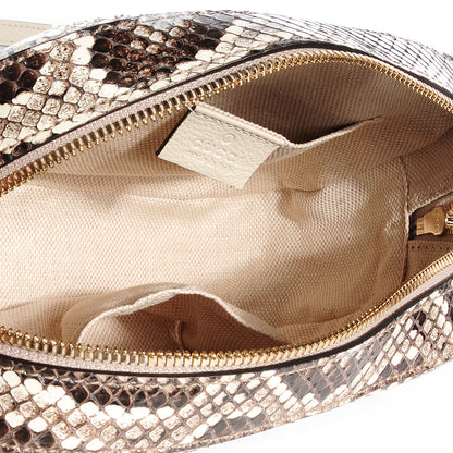 Gucci Python Small Soho Disco Bag Off White Nut Brown Beige 5 of 7