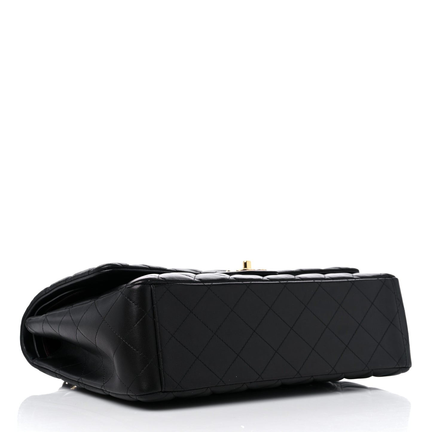 Lambskin Quilted Maxi Double Flap Black