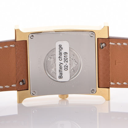 Hermes Stainless Steel Epsom 26mm Heure H Hour Quartz Watch Gold 8 of 9