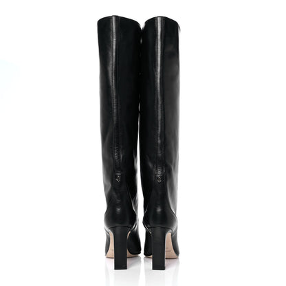Jimmy Choo Calfskin Knee High Boots 37.5 Black 5 of 7