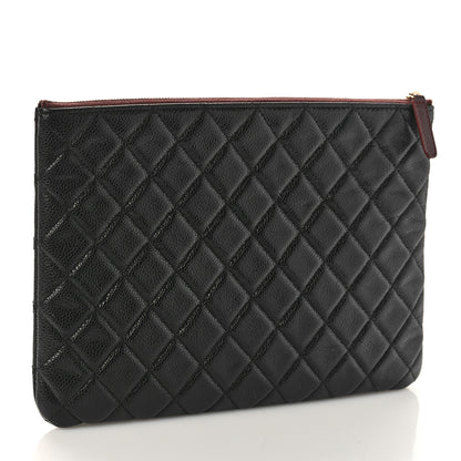Chanel Caviar Quilted Medium Cosmetic Case Black 3 of 9