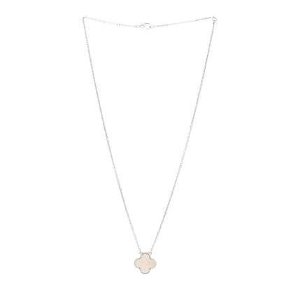 Van Cleef & Arpels 18K White Gold Mother of Pearl Vintage Alhambra Pendant Necklace 3 of 5