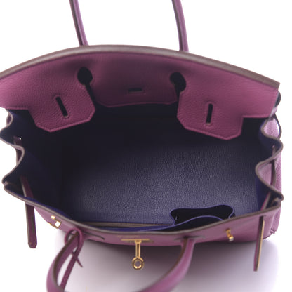 Hermes Togo Horseshoe Birkin 30 Anemone Iris 5 of 11